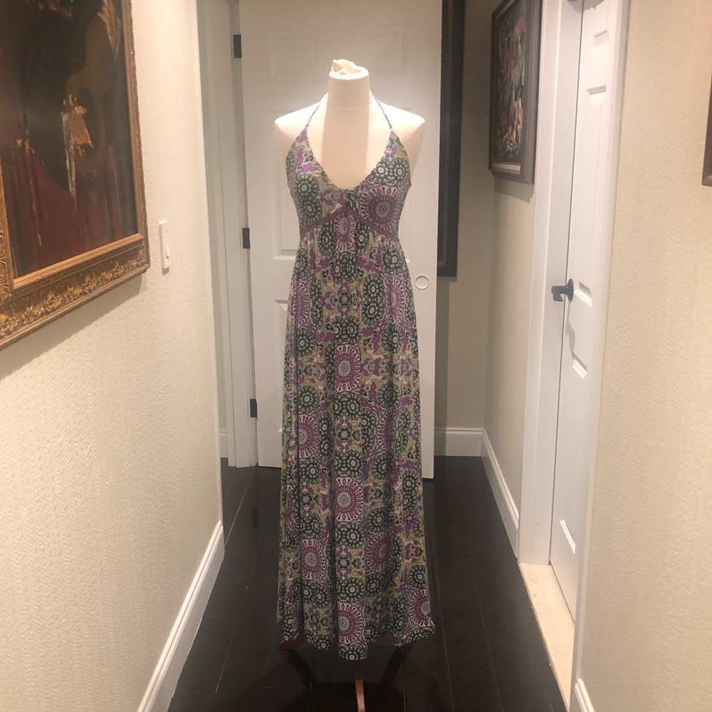 Luca couture long halter summer dress Sz M